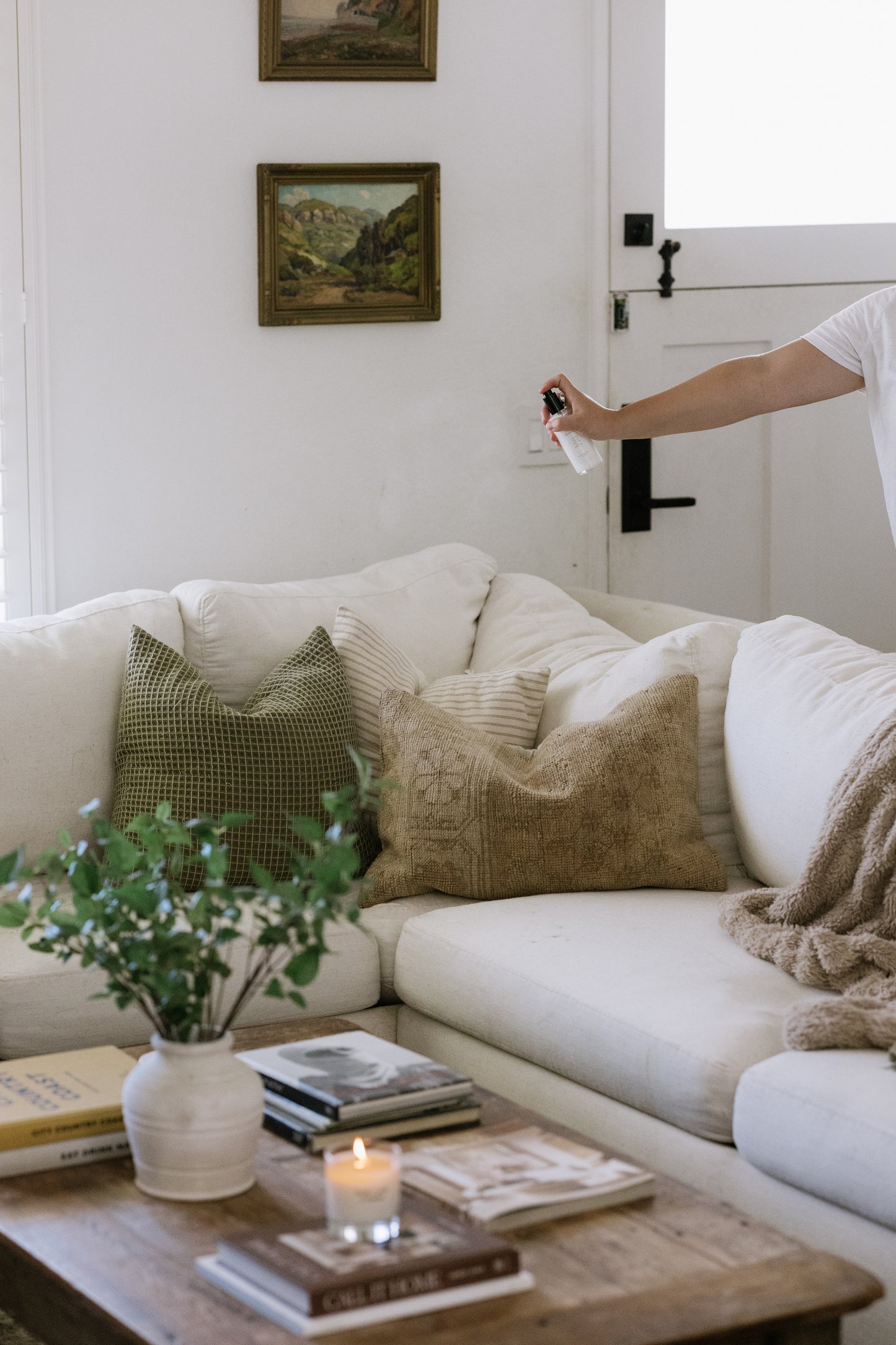 An eco-friendly room spray in a sleek amber glass bottle, made with clean, phthalate-free ingredients to refresh any space with a luxurious scent. Perfect for quickly creating a calming or uplifting atmosphere. Scent: Fir Needle + Rhubarb.